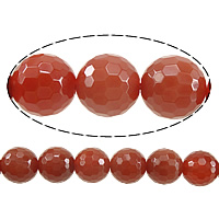 Red Agate Χάντρα, Γύρος, πολύπλευρη, 12mm, Τρύπα:Περίπου 2mm, Μήκος Περίπου 15 inch, 5Σκέλη/Παρτίδα, Περίπου 33PCs/Strand, Sold Με Παρτίδα