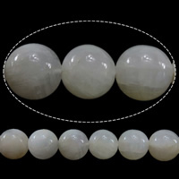 Labradoriet kralen, Sea Opal, Ronde, wit, 10mm, Gat:Ca 1mm, Lengte Ca 15 inch, 2strengen/Lot, Ca 37pC's/Strand, Verkocht door Lot