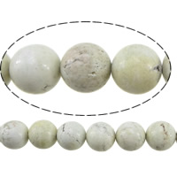 Natural White Turquoise Kraal, Ronde, beige, 12x12x12mm, Gat:Ca 0.6mm, Lengte Ca 15.5 inch, 10strengen/Lot, Ca 33pC's/Strand, Verkocht door Lot