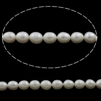 Rice ferskvandskulturperle Beads, Ferskvandsperle, Ris, naturlig, hvid, 9-10mm, Hole:Ca. 0.8mm, Solgt Per Ca. 16.1 inch Strand