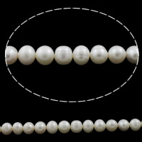 Krumpir Kulturan Slatkovodni Pearl perle, prirodan, bijel, 9-10mm, Rupa:Približno 0.8mm, Prodano Per Približno 15.3 inčni Strand