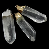 Clear Quartz Pendel, naturlig, blandet, 11-21mm, Hole:Ca. 3x6mm, 10pc'er/Bag, Solgt af Bag