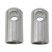 Rostfritt stål End Caps, 304 rostfritt stål, ursprungliga färgen, 4.20x8.50mm, Hål:Ca 3.5mm, Innerdiameter:Ca 1.5mm, 1000PC/Lot, Säljs av Lot