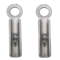 Nerezová ocel Cord Tipy, 304 Stainless Steel, Původní barva, 2.50x9x0.40mm, Otvor:Cca 1mm, Vnitřní průměr:Cca 1.3x5.8mm, 6000PC/Lot, Prodáno By Lot