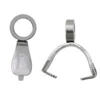 Ruostumaton teräs Pinch Bail, 304 Stainless Steel, alkuperäinen väri, 2.5x9x0.5mm, 0.7mm, Reikä:N. 2.2mm, 1000PC/erä, Myymät erä