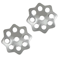 Rostfritt stål Pärlor Keps, 304 rostfritt stål, Blomma, ursprungliga färgen, 8x8x0.40mm, 2000PC/Lot, Säljs av Lot