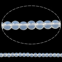 Runde Crystal Beads, Krystal, Hvid Opal, 4mm, Hole:Ca. 1mm, Længde Ca. 12.5 inch, 10Strands/Bag, Solgt af Bag