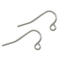 Cruach dhosmálta Hook Earwire, 304 Cruach dhosmálta, le lúb, dath bunaidh, 24x12x1mm, Poll:Thart 1.8mm, 2000ríomhairí pearsanta/Lot, Díolta De réir Lot