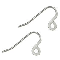 Øretråd i rustfrit stål, 304 rustfrit stål, med loop, oprindelige farve, 22x13x1mm, Hole:Ca. 1.2mm, 1000pc'er/Lot, Solgt af Lot