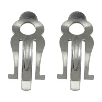 Stainless Steel Clip On Σκουλαρίκι εύρεση, 304 από ανοξείδωτο χάλυβα, αρχικό χρώμα, 7x17x1mm, Τρύπα:Περίπου 3mm, 1000PCs/Παρτίδα, Sold Με Παρτίδα