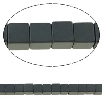 Nem mágneses hematit gyöngyök, Kocka, különböző méretű a választás, fekete, Lyuk:Kb 0.5-1mm, Hossz Kb 15.7 inch, 10Strands/Lot, Által értékesített Lot