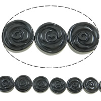 Perles hématites amagnétiques, hématite non magnétique, fleur, noire, 12x4mm, Trou:Environ 0.5-1mm, Longueur Environ 15.7 pouce, 10Strandstoron/lot, Environ 34/brin, Vendu par lot