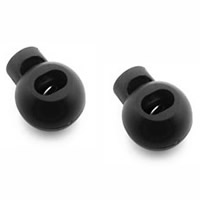 Kunststoff Frühlings Wölbung-Stopper Wölbung, Einlochmontage, schwarz, 15x18mm, Bohrung:ca. 4mm, 500PCs/Tasche, verkauft von Tasche