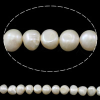 Barokní kultivované sladkovodní perle, Sladkovodní Pearl, Baroko, přírodní, bílý, 11-12mm, Otvor:Cca 0.8mm, Prodáno za Cca 14.5 inch Strand