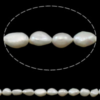 Barock odlad sötvattenspärla pärlor, Freshwater Pearl, naturlig, vit, 9-10mm, Hål:Ca 0.8mm, Såld Per Ca 14.7 inch Strand