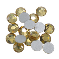 Cabochons en cristal, dôme, dos plat & facettes, topaze, grade A, 4.6-4.8mm, 10Grossesdouze douzaines/sac, 144PC/brut, Vendu par sac