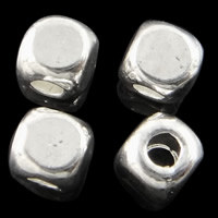 Zink Alloy Smycken Pärlor, Kub, plated, fler färger för val, nickel, bly och kadmium gratis, 4x4x4mm, Hål:Ca 1.5-2mm, Ca 4340PC/KG, Säljs av KG