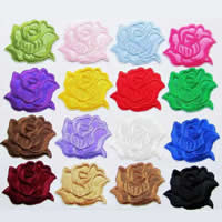 Ferro em Patches, roupa, Flor, cores misturadas, 70x60mm, 50PCs/Lot, vendido por Lot