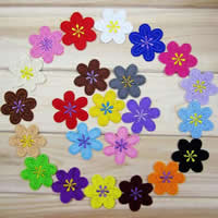 Parches termoadhesivos, paño, Flor, color mixto, 45x45mm, 50PCs/Grupo, Vendido por Grupo