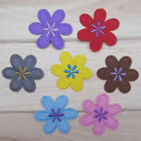 Parches termoadhesivos, paño, Flor, color mixto, 45x45mm, 50PCs/Grupo, Vendido por Grupo