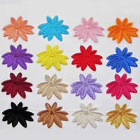 Ferro em Patches, roupa, Flor, cores misturadas, 65x55mm, 50PCs/Lot, vendido por Lot