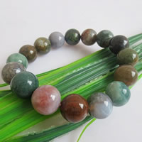 Bracelets en Agate indienne, Rond, naturel, multiple tailles pour le choix, Vendu par Environ 7.5 pouce brin