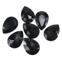 Crystal Cabochons Teardrop rivoli back & faceted Jet Sold By Bag