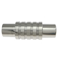 Nehrđajući čelik Screw kopča, Kolona, izvorna boja, 24x8mm, Rupa:Približno 5mm, 50računala/Lot, Prodano By Lot