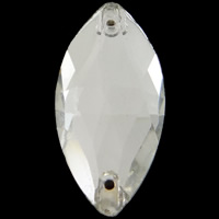 Glas Schmuckverbinder, Pferdeauge, silberfarben plattiert, imitierter Strass & verschiedene Größen vorhanden & facettierte & 1/1-Schleife, Bohrung:ca. 0.5-1mm, 100PCs/Tasche, verkauft von Tasche