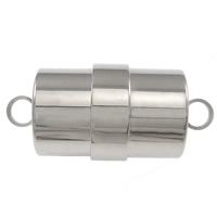 Fermagli magnetici in acciaio inossidabile, acciaio inox, Colonna, a filo singolo, colore originale, 23x11mm, Foro:Appross. 2.5mm, 30PC/lotto, Venduto da lotto