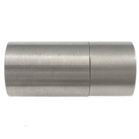 Rustfrit stål magnetlås, Stainless Steel, Kolonne, oprindelige farve, 20x9mm, Hole:Ca. 7mm, 50pc'er/Lot, Solgt af Lot