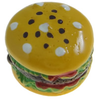 Eten Resin Cabochon, Hars, Hamburg, platte achterkant, geel, 15.50x10x15mm, 100pC's/Bag, Verkocht door Bag