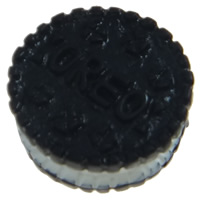 Food Resin Cabochon Biscuit flat back black Sold By Bag