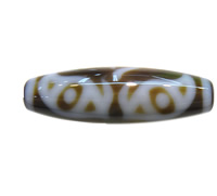 Naturlige tibetanske Agate Dzi Beads, Tibetansk agat, Oval, Japan otte mønster & to tone, 38x12x2.50mm, Hole:Ca. 2mm, Solgt af PC