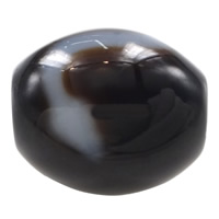Coirníní Tibéidis dZi Agate Nádúrtha, Agate Tibéidis, Oval, nathair bán & dhá ton, 10x12mm, Poll:Thart 2mm, Díolta De réir PC