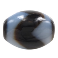 Coirníní Tibéidis dZi Agate Nádúrtha, Agate Tibéidis, Oval, fiacla Tiger & dhá ton, 10x12mm, Poll:Thart 2mm, Díolta De réir PC