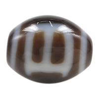 Naturlige tibetanske Agate Dzi Beads, Tibetansk agat, Oval, solen og månen & to tone, 10x12mm, Hole:Ca. 2mm, Solgt af PC