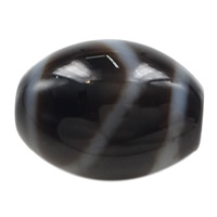 Prirodni Tibetanski Agate Dzi perle, Tibetanski ahat, Oval, planina & u dvije nijanse, 10x12mm, Rupa:Približno 2mm, Prodano By PC