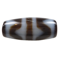 Naturlige tibetanske Agate Dzi Beads, Tibetansk agat, Oval, fire bånd tiger tænder & to tone, 20x9x3mm, Hole:Ca. 1.5mm, Solgt af PC