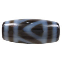 Naturliga tibetanska agat Dzi Pärlor, Oval, berg & två ton, 20x9x3mm, Hål:Ca 1.5mm, Säljs av PC