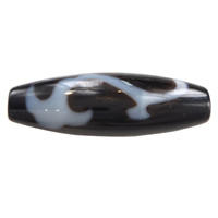 Natural Tibetan Agate Dzi Beads Oval Ruyi & two tone Approx 1.5mm Sold By PC