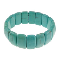 Fashion Turkos Armband, Natural Turquoise, turkosblå, 11x22x6.50mm, Längd Ca 7.2 inch, 30Strands/Lot, Säljs av Lot