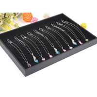 Velvet Necklace Display Velveteen with Cardboard Rectangle black Sold By Lot