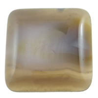 Agata Cabochon, agata grigio, Quadrato, a fondo piatto, 39x39x6mm, 10PC/borsa, Venduto da borsa