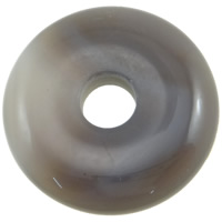 Grå Agate vedhæng, Donut, kan bruges som vedhæng eller perle, 37x8mm, Hole:Ca. 9mm, 10pc'er/Bag, Solgt af Bag