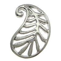 Pendants Sinc Alloy Leaf, dath platanam plátáilte, nicil, luaidhe & caidmiam saor in aisce, 18x24x3mm, Poll:Thart 5mm, 200ríomhairí pearsanta/Lot, Díolta De réir Lot