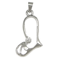 Zinc Alloy Heart Pendants platinum color plated with rhinestone nickel lead & cadmium free Approx Sold By Lot