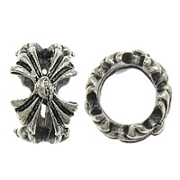 Zinklegering Sieraden Kralen, Zinc Alloy, Donut, platinum plated, groot gat & zwart maken, nikkel, lood en cadmium vrij, 6x10x6mm, Gat:Ca 7mm, 300pC's/Lot, Verkocht door Lot