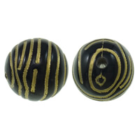 Gold Accent Acrylic Beads Round solid color black Approx 2mm Approx Sold By Bag