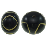 Gold Accent Acrylic Beads Drum solid color black Approx 2mm Approx Sold By Bag